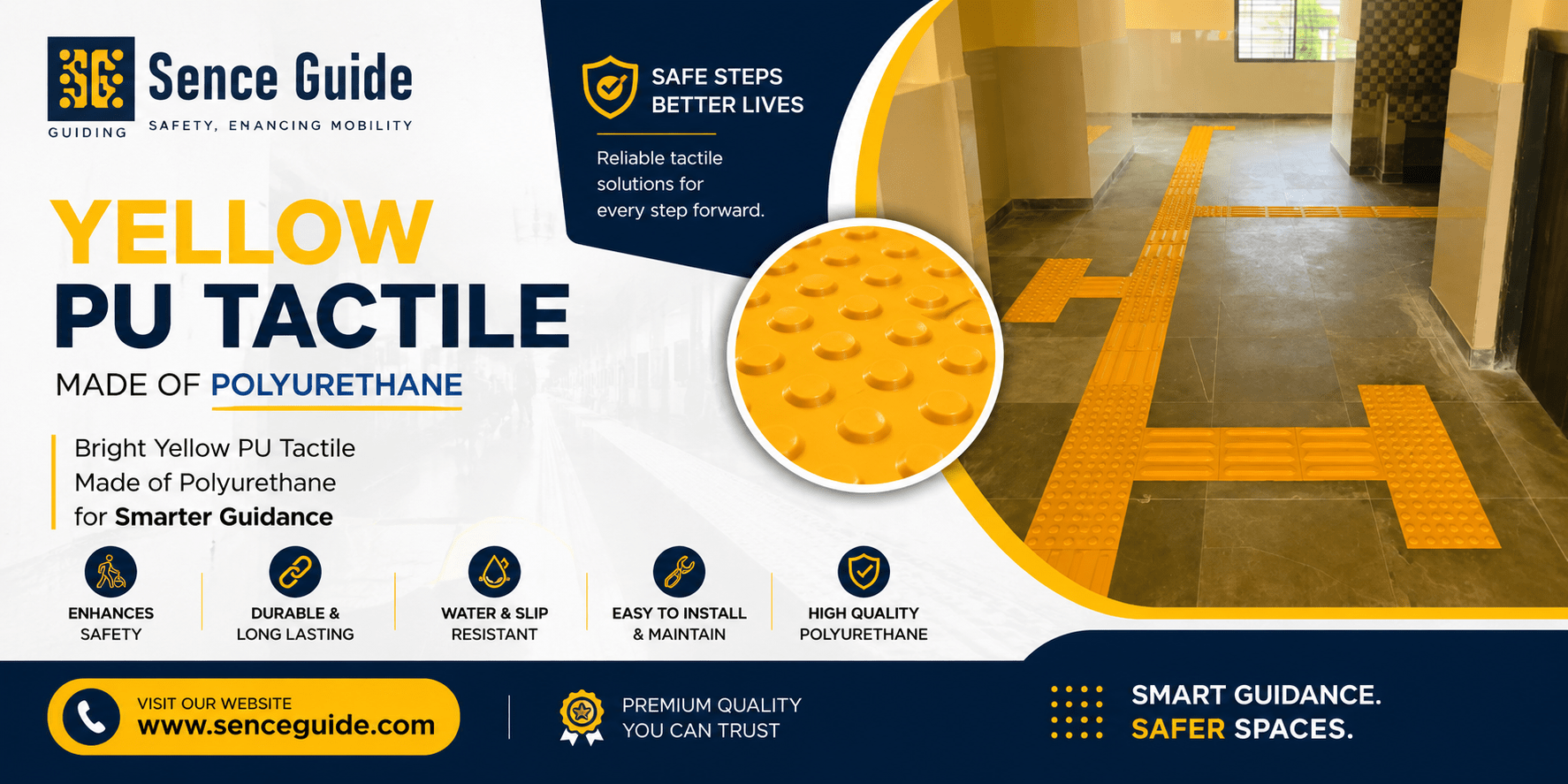 Yellow PU Tactile Made of Polyurethane