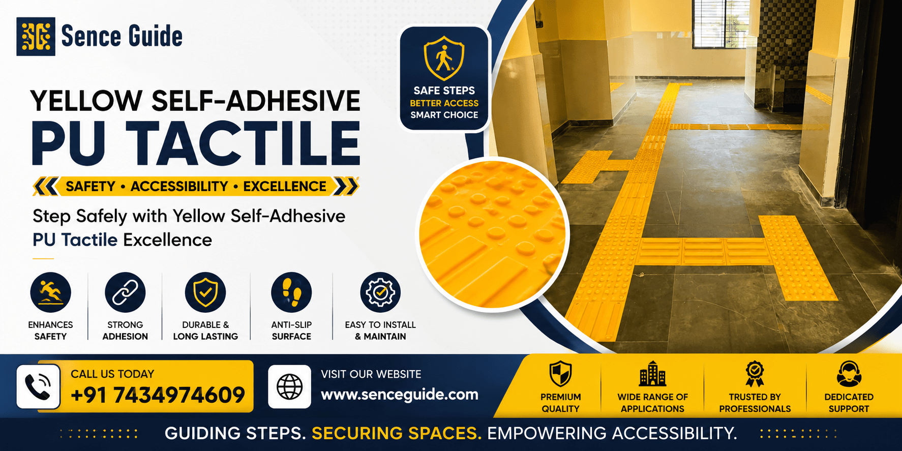 Yellow Self-Adhesive PU Tactile