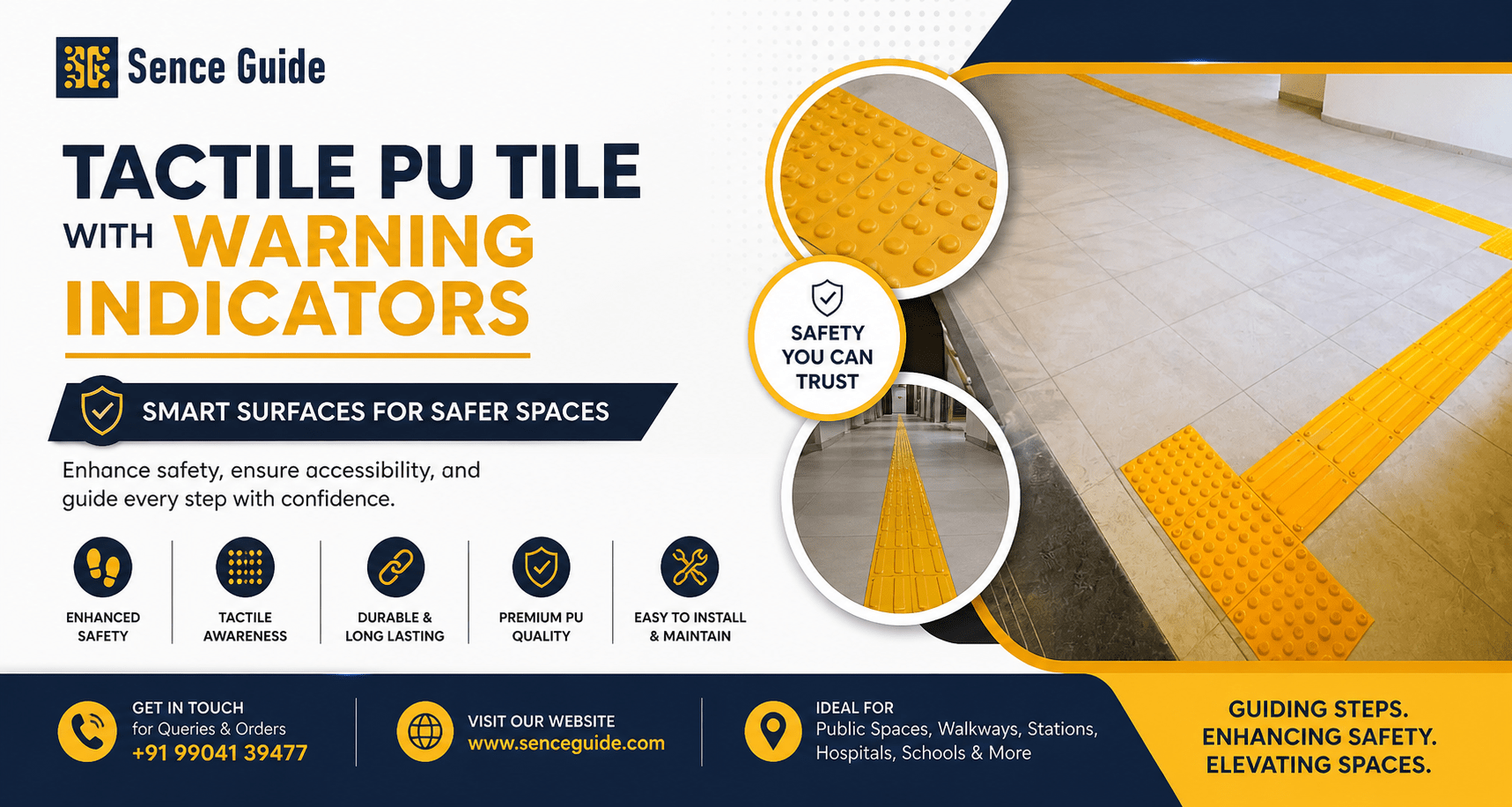 Tactile PU Tile with Warning Indicators