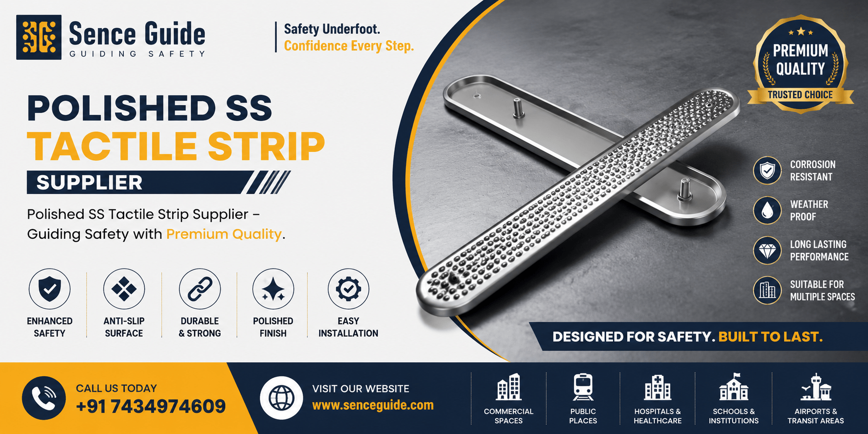 Polished SS Tactile Strip Supplier