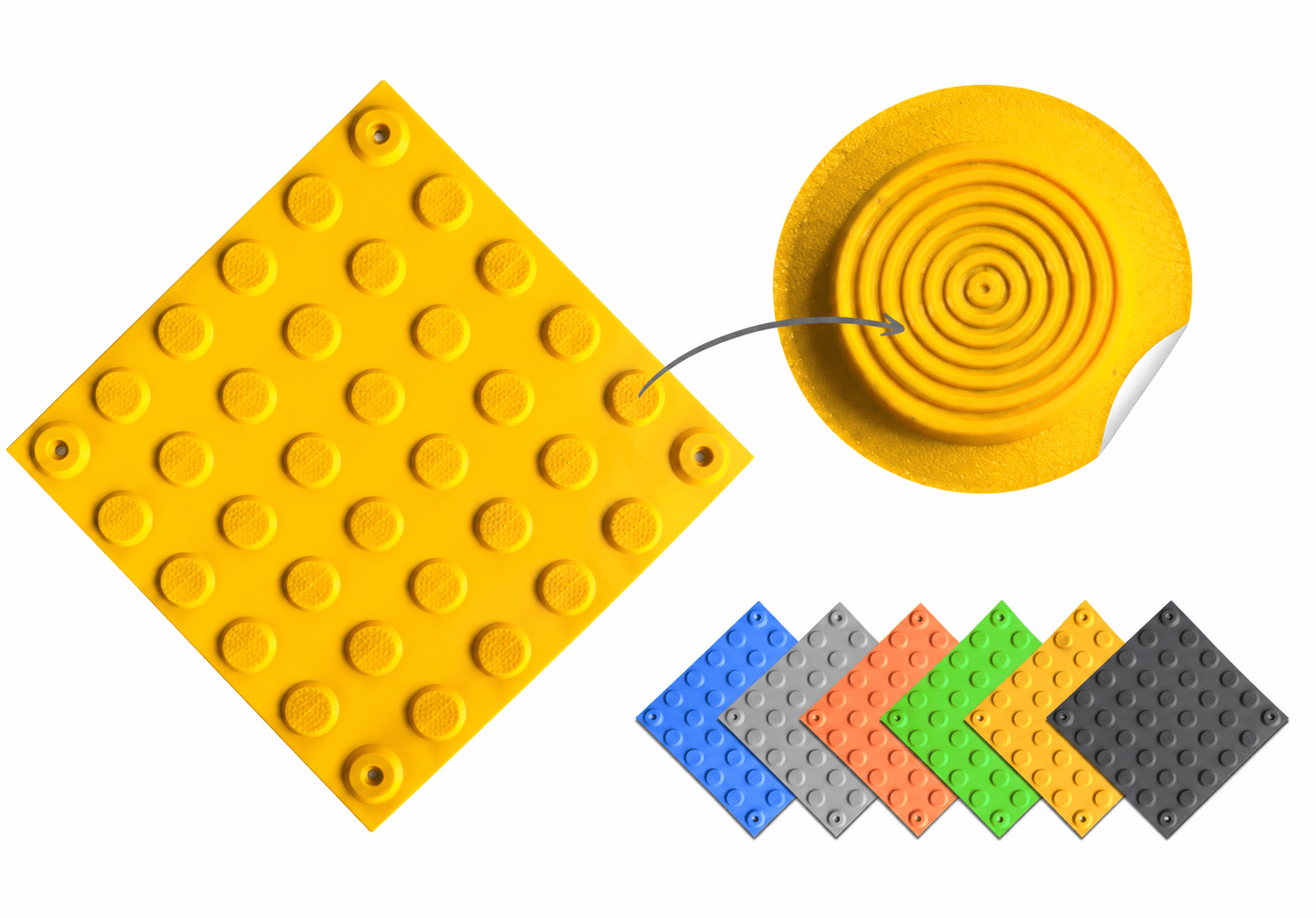 PU Warning Tile with Moulded Washer