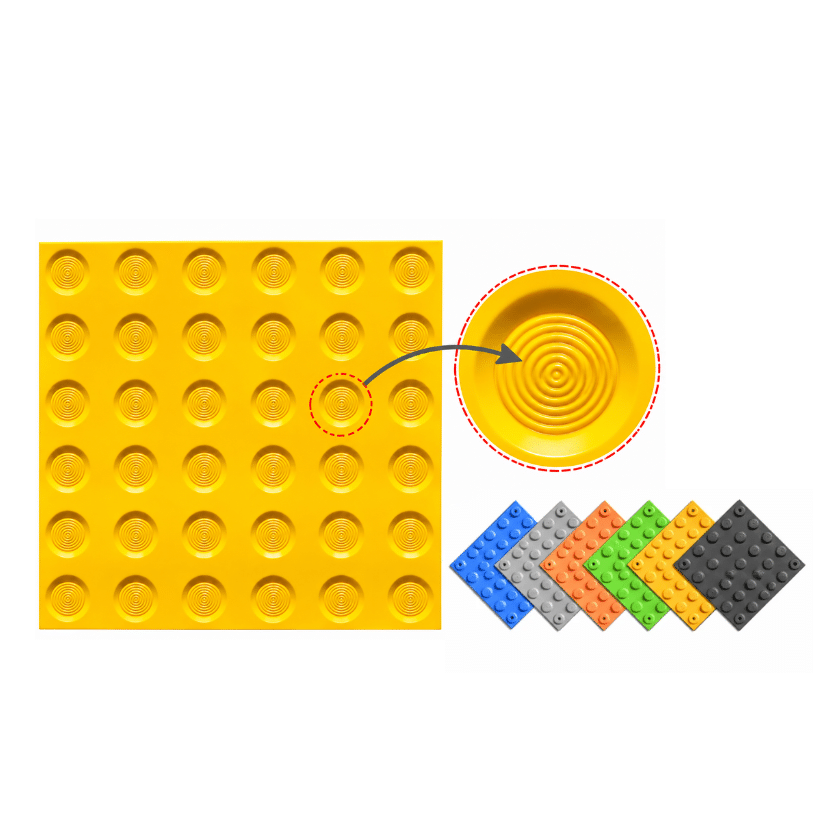 PVC Warning Tile with Moulded Washer